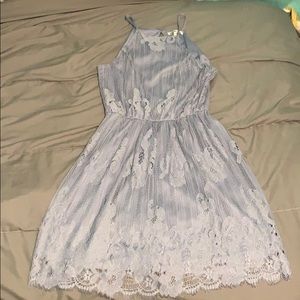 Light blue lace dress.